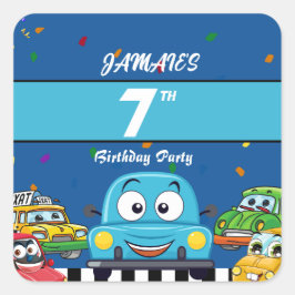 Sticker Carré Invitation d'anniversaire