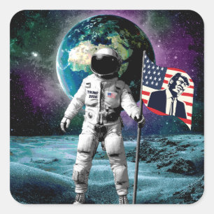 Sticker Carré Invitation des astronautes pour Trump 2024