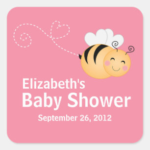 Sticker Carré Invitation moderne mignonne de baby shower