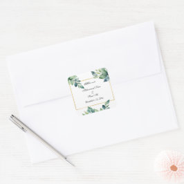 Sticker Carré Invitation musulmane Feuille des Eucalyptus modern