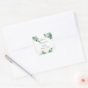 Sticker Carré Invitation musulmane Feuille des Eucalyptus modern