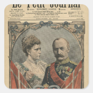 Sticker Carré Invités de France, Roi Frédéric VIII et Reine