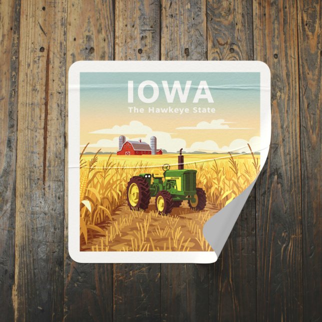 Sticker Carré Iowa vintage (Créateur téléchargé)