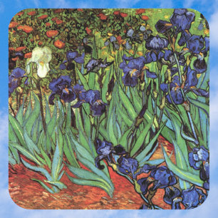 Sticker Carré Iris de Vincent van Gogh, Art du jardin vintage