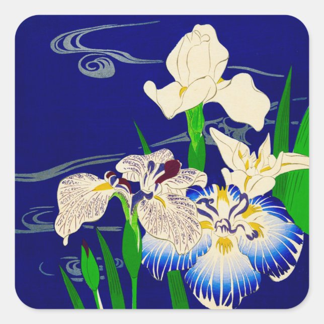 Sticker Carré Irises japonaises (Devant)