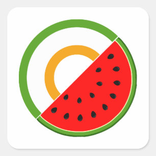 Sticker Carré IRLANDE AVEC PALESTINE - Watermelon