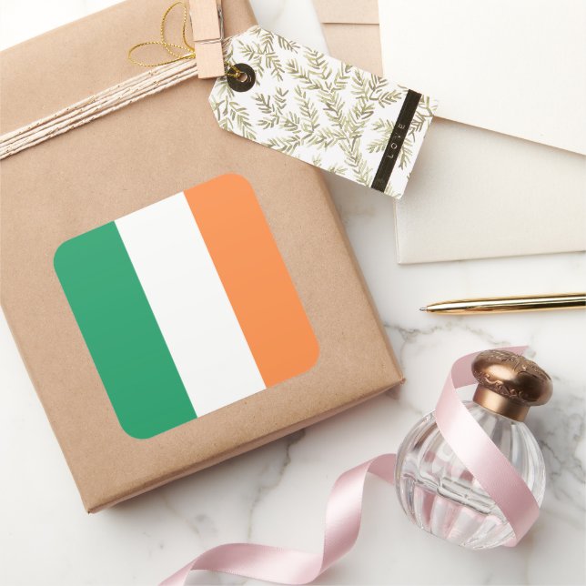 Sticker Carré Irlande National Flag, standard irlandais, bannièr (Cadeaux)