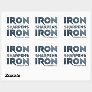 Sticker Carré Iron Sharpens Fer - Christian Men & Women Proverbe