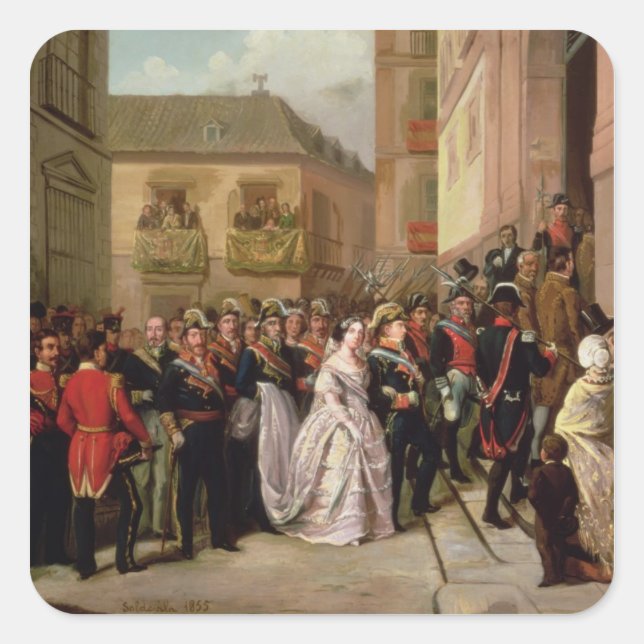 Sticker Carré Isabella II d'Espagne et son mari (Devant)