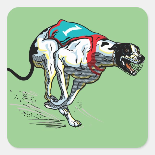 Sticker Carré ish greyhound (Devant)