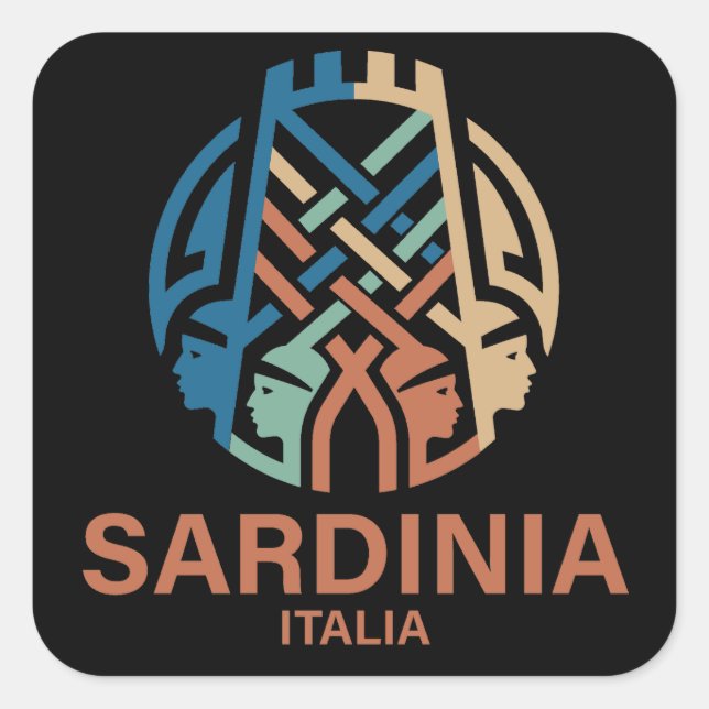 Sticker Carré Isle of Sardinia Italy (Devant)