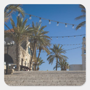 Sticker Carré Israël, Tel Aviv, Jaffa, escaliers, Vieux Jaffa