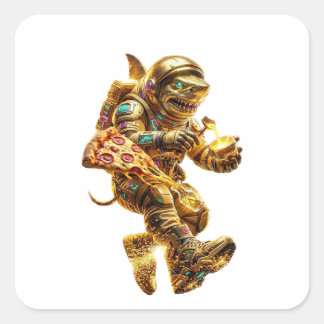 Sticker Carré Italian Brainrot Chaos – Tralalero Tralala Gold