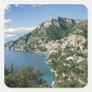 Sticker Carré Italie, Campanie, Péninsule de Sorrente, Positano,