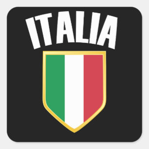 Sticker Carré Italie Crest Italie Drapeau Fan de football