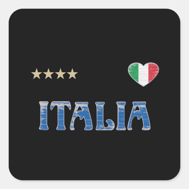 Sticker Carré Italie Football Fan Shirt Drapeau (Devant)