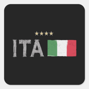 Sticker Carré Italie Football Fan Shirt Drapeau
