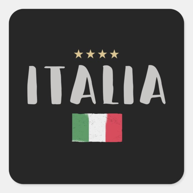 Sticker Carré Italie Football Fan Shirt Drapeau (Devant)