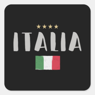 Sticker Carré Italie Football Fan Shirt Drapeau