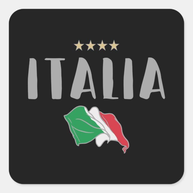 Sticker Carré Italie Football Fan Shirt Drapeau (Devant)