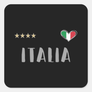 Sticker Carré Italie Football Fan Shirt Drapeau