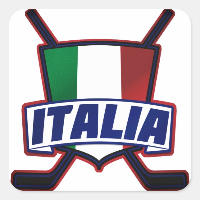 Sticker Carré Italie Hockey su Ghiaccio (Devant)
