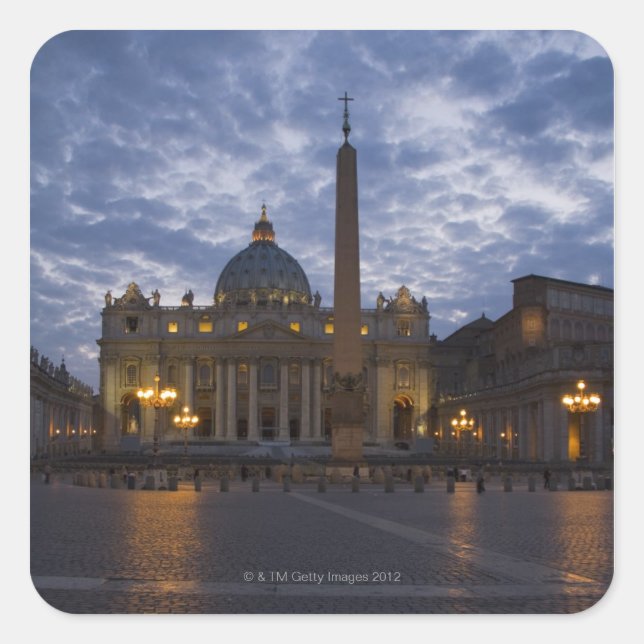 Sticker Carré Italie, Rome, Cité du Vatican, Basilique Saint-Pie (Devant)