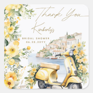 Sticker Carré Italien Italie Positano Amalfi Vespa Enterrement d