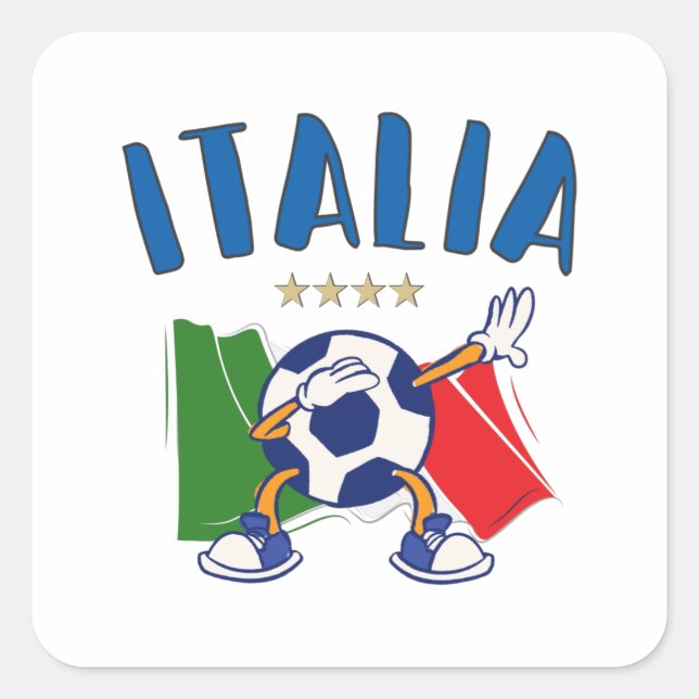 Sticker Carré Italy Dabbing Soccer (Devant)