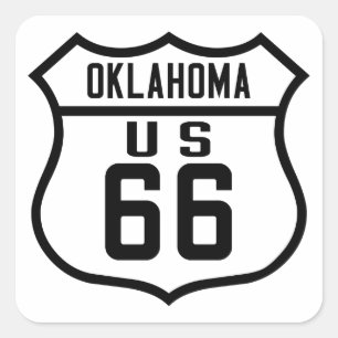 Sticker Carré Itinéraire 66 - L'Oklahoma