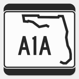 Sticker Carré Itinéraire A1A d'état de la Floride