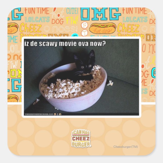 Sticker Carré Iz de scawy film ova maintenant? (Devant)