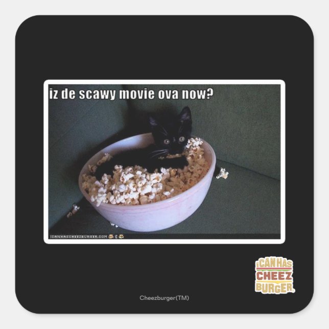 Sticker Carré Iz de scawy film ova maintenant? (Devant)