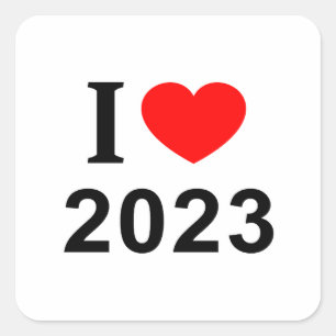 STICKER CARRÉ J' ❤️ 2023 J'AIME 2023 J'AIME 2023