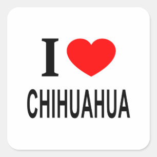 STICKER CARRÉ J'❤️ CHIHUAHUA J'AIME CHIHUAHUA J'AIME CHIHUAHUA 