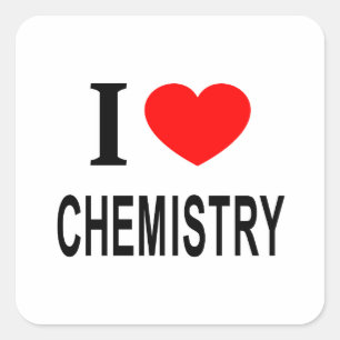 STICKER CARRÉ J'❤️ CHIMIE J'AIME CHIMIE J'AIME CHIMIE