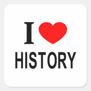 STICKER CARRÉ J'❤️ HISTOIRE J'AIME L'HISTOIRE J'AIME L'HISTOIRE