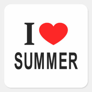 STICKER CARRÉ J' ❤️ L'ÉTÉ J'AIME L'ÉTÉ J'ADORE L'ÉTÉ
