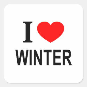 STICKER CARRÉ J'❤️ L'HIVER J'AIME L'HIVER J'AIME L'HIVER