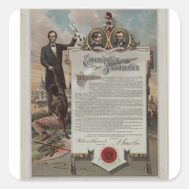 Sticker Carré J. S. Smith & Co. copie Emancipation Proclamation (Devant)