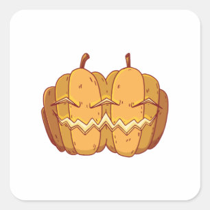 Sticker Carré Jack-o'-lantern Halloween Design