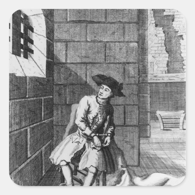 Sticker Carré Jack Shepberd à la prison de Newgate, 1724 (Devant)