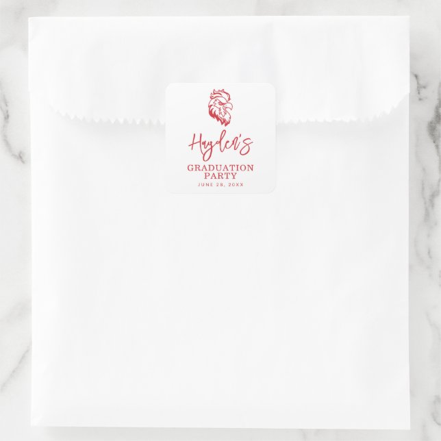 Sticker Carré Jacksonville State University Gamecocks Red Eagle (Sac)