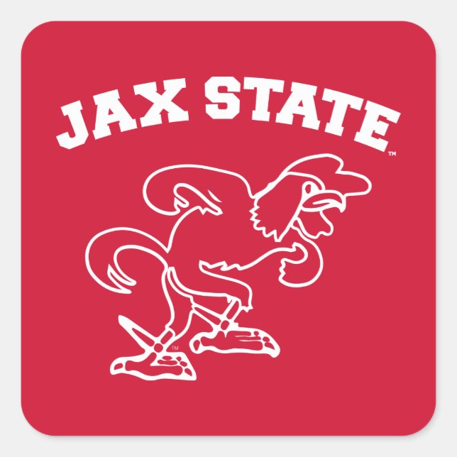 Sticker Carré Jacksonville State University JAX State Gamecocks (Devant)
