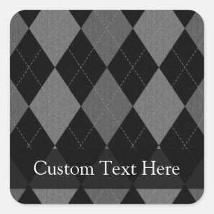 Sticker Carré Jacquard gris noir et charbon de bois