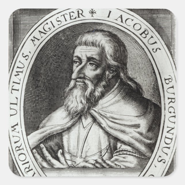 Sticker Carré Jacques de Molay Maître des Templiers de Chevalier (Devant)