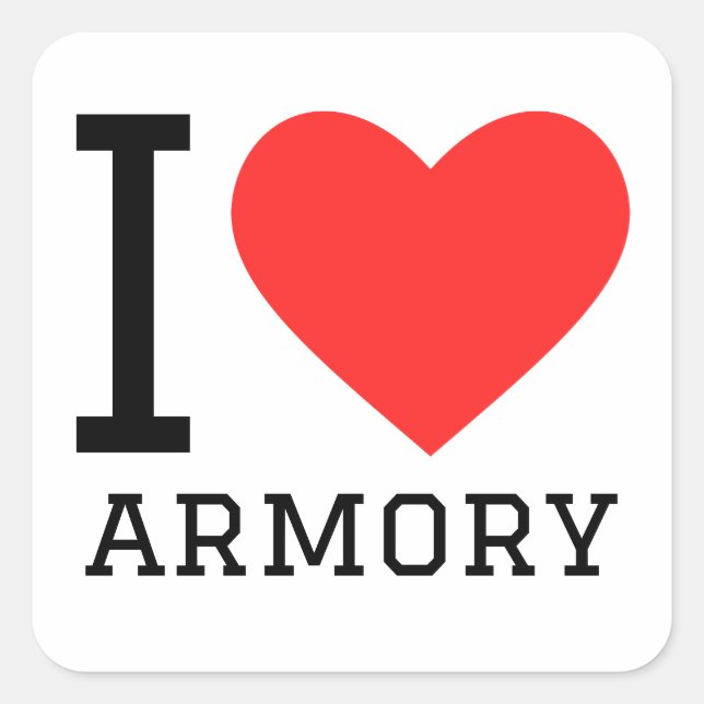 Sticker Carré J'adore armure (Devant)