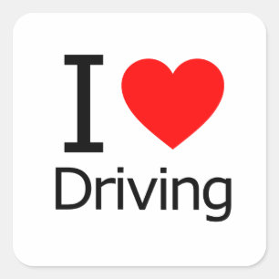 Sticker Carré J'adore conduire