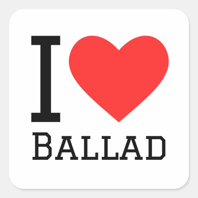 Sticker Carré J'adore la ballade (Devant)