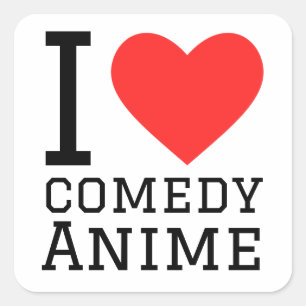 Sticker Carré J'adore la comédie anime